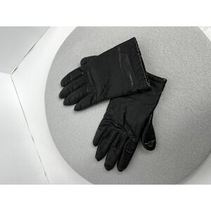Vintage Deerskin Leather Driving Gloves Black Unlined Elastic Shirred Wrist Made